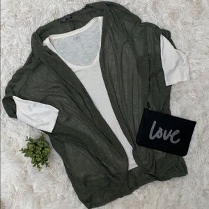 Shop Basic Cocoon Wrap Cardigan NWOT 💗 Olive